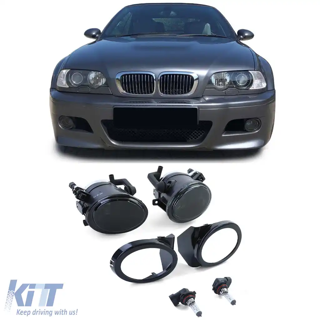 Faruri de ceata din sticla clara cu fum negru, potrivite pentru BMW E39 E46 cu bara M-image-6209395