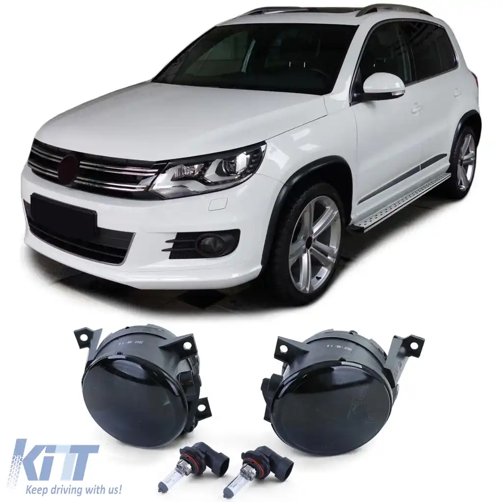 Faruri de ceata din sticla clara cu fum negru, potrivite pentru VW Caddy Tiguan Touran EOS Polo 6R