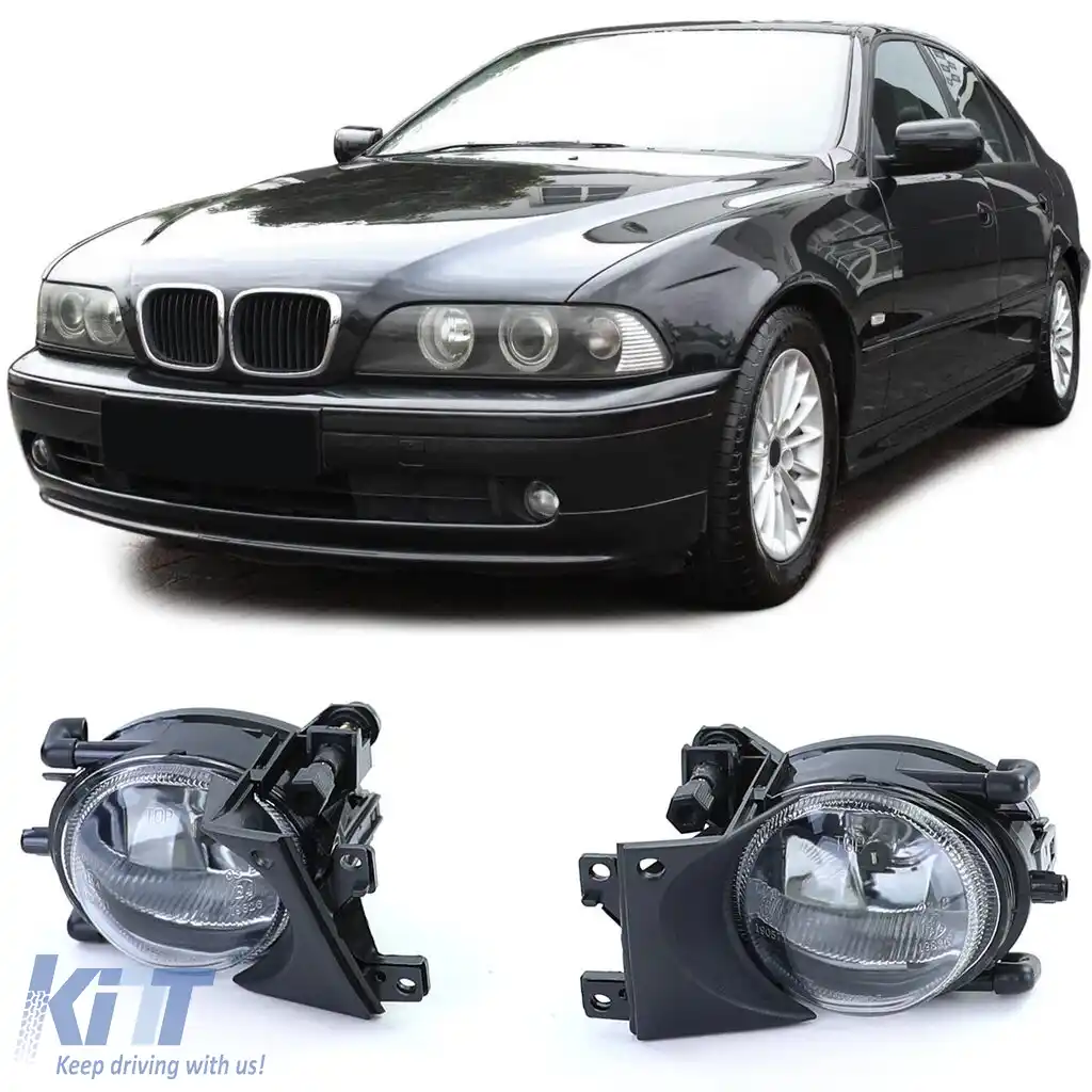 Faruri de ceata din sticla clara H8, pereche, potrivite pentru BMW Seria 5 E39 Sedan Touring 00-04