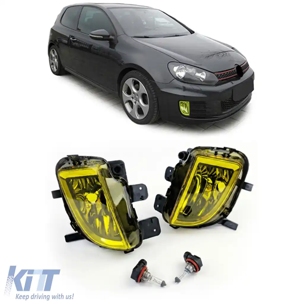 Faruri de ceata galbene din sticla clara pentru VW Golf VI 6 GTI GTD