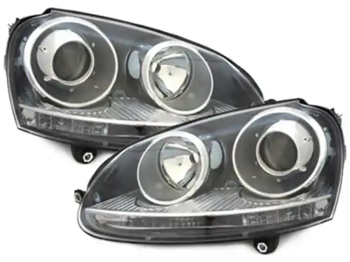 Faruri DEPO compatibil cu VW Golf V 5 (2003-2009) Jetta 3 (2003-2009) GTI Look Negru