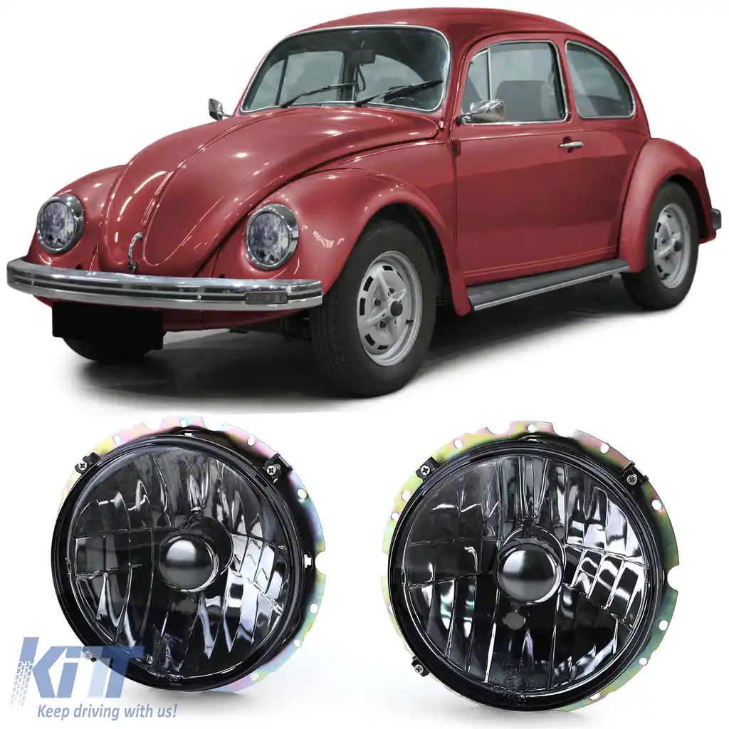 image-46-Faruri din sticlă clară cu fum negru H4, pereche, potrivite pentru VW Beetle + Cabriolet din 73