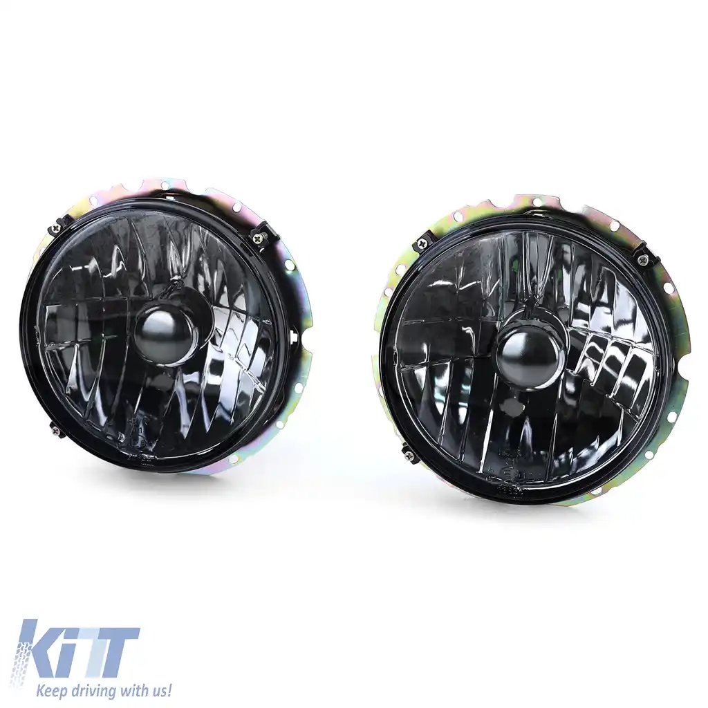 Faruri din sticlă clară cu fum negru H4, pereche, potrivite pentru VW Beetle + Cabriolet din 73-image-6195091