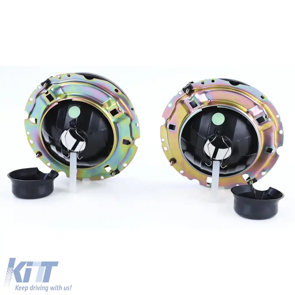 Faruri din sticlă clare cu fum negru H4, pereche, potrivite pentru VW Caddy I 82-92 + Jetta I 79-84-image-6209215