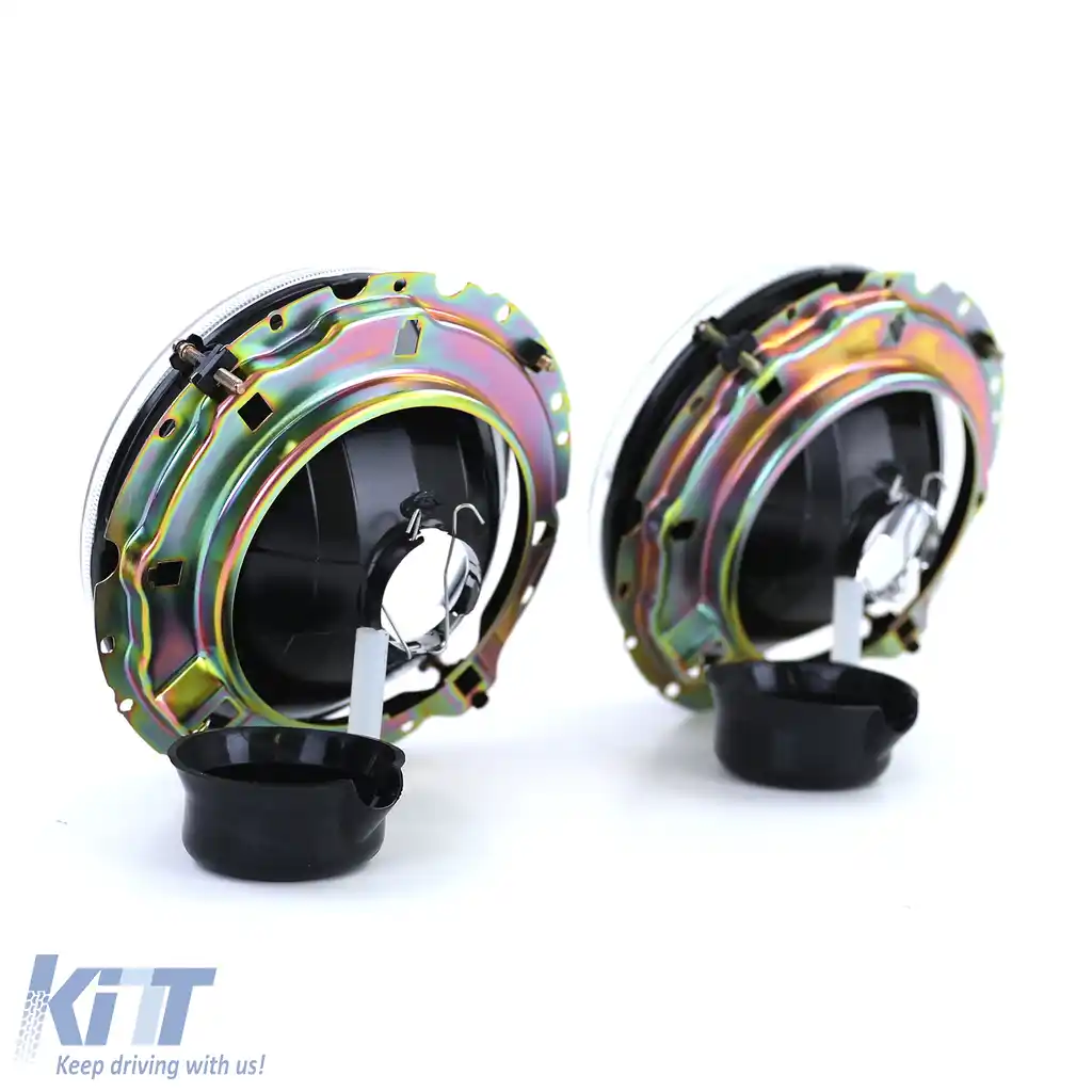 Faruri din sticlă clare cu fum negru și țintă pentru VW T2 73-79 + T3 79-92-image-6209451