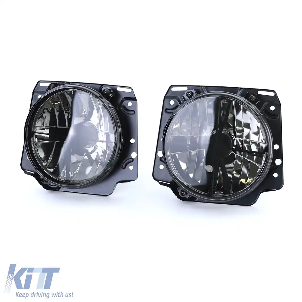 Faruri din sticlă clare cu țintă neagră fumurie, potrivite pentru VW Golf 2 83-91-image-6198108
