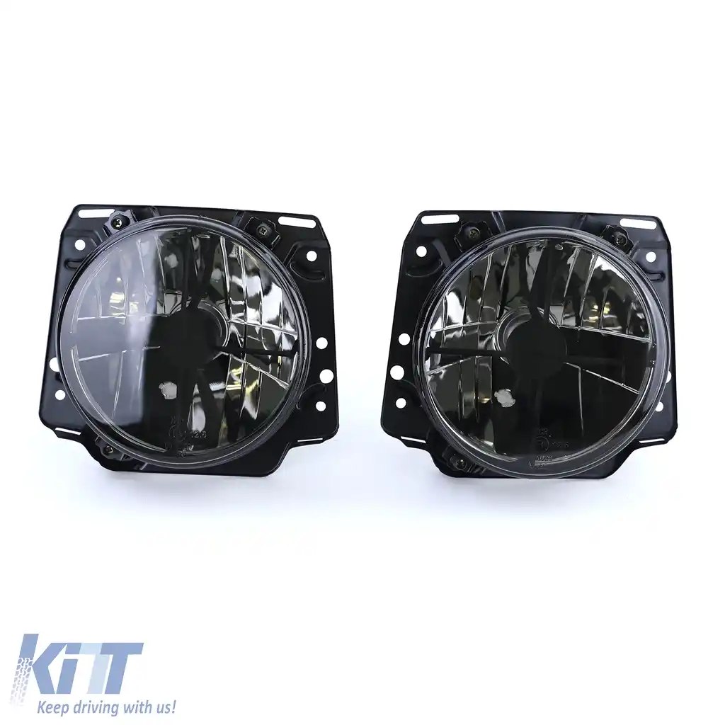 Faruri din sticlă clare cu țintă neagră fumurie, potrivite pentru VW Golf 2 83-91-image-6198111