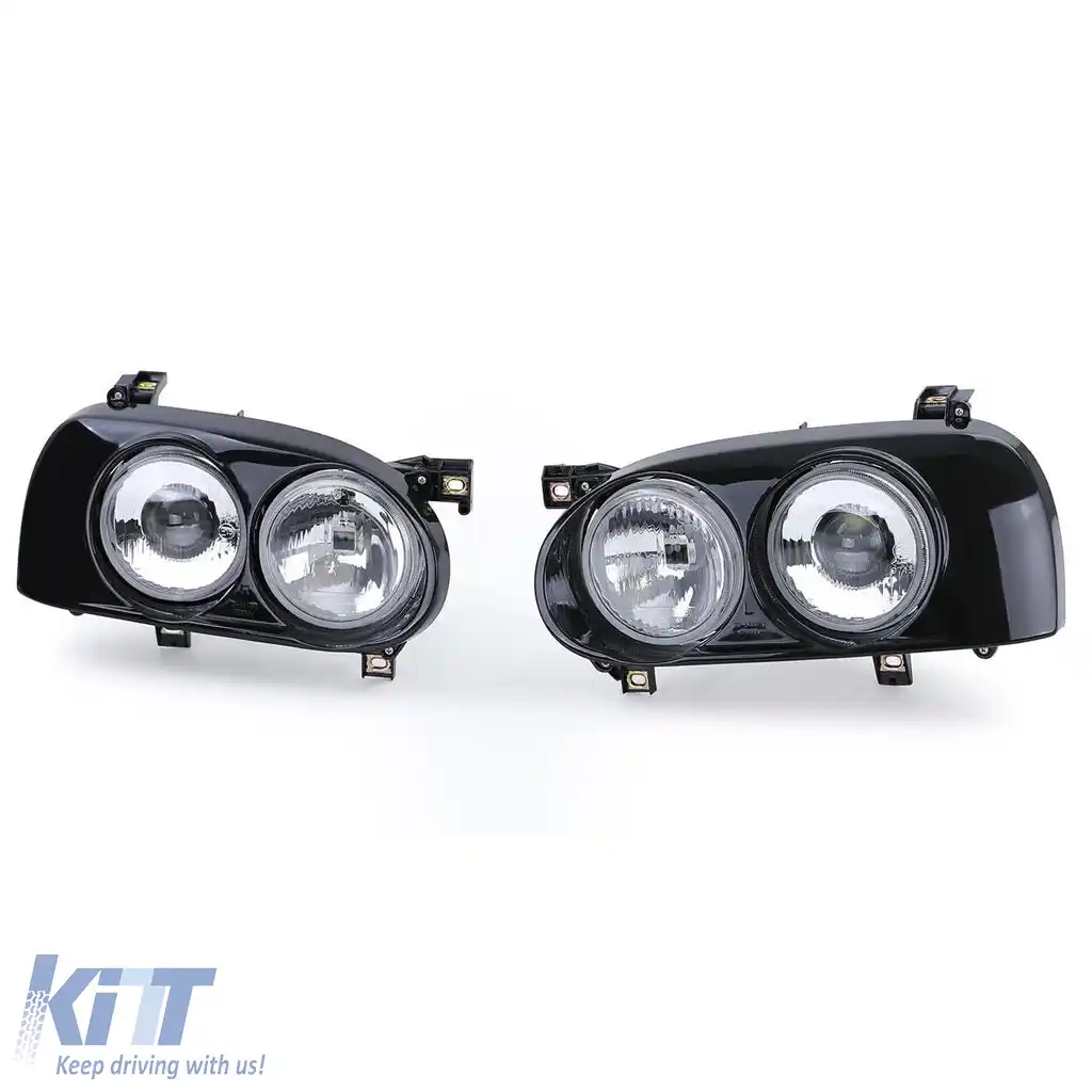 Faruri duble DE H1 H3 negre, pereche, potrivite pentru VW Golf 3 91-97-image-6190380
