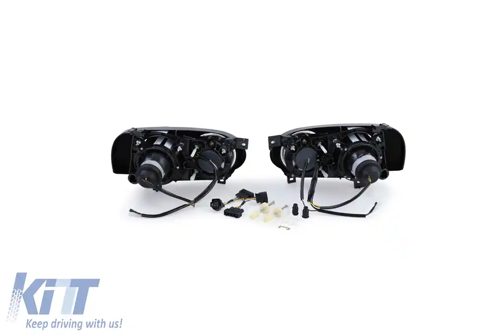 Faruri duble DE H1 H3 negre, pereche, potrivite pentru VW Golf 3 91-97-image-6190384