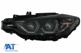 Faruri Full Angel Eyes LED DRL compatibil cu BMW 3 Series F30 F31 Sedan Touring (10.2011-05.2015) Negre-image-6080425