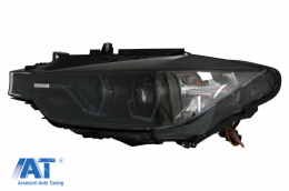 Faruri Full Angel Eyes LED DRL compatibil cu BMW 3 Series F30 F31 Sedan Touring (10.2011-05.2015) Negre-image-6080426