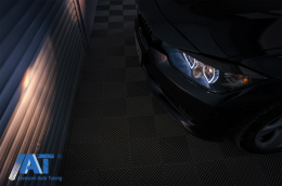 Faruri Full Angel Eyes LED DRL compatibil cu BMW 3 Series F30 F31 Sedan Touring (10.2011-05.2015) Negre-image-6085037