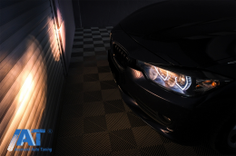 Faruri Full Angel Eyes LED DRL compatibil cu BMW 3 Series F30 F31 Sedan Touring (10.2011-05.2015) Negre-image-6085040