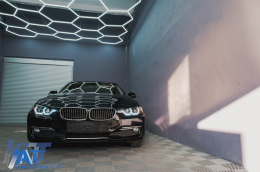 Faruri Full Angel Eyes LED DRL compatibil cu BMW 3 Series F30 F31 Sedan Touring (10.2011-05.2015) Negre-image-6088784