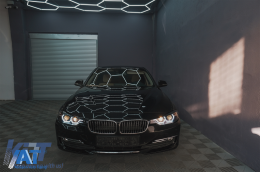 Faruri Full Angel Eyes LED DRL compatibil cu BMW 3 Series F30 F31 Sedan Touring (10.2011-05.2015) Negre-image-6088787
