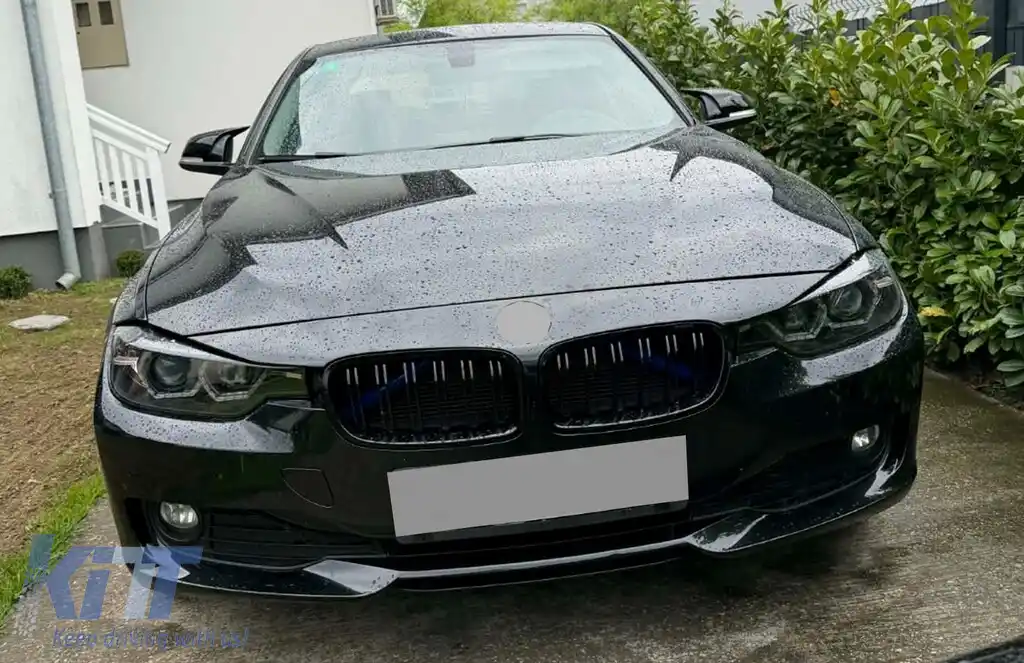 Faruri Full Angel Eyes LED DRL compatibil cu BMW 3 Series F30 F31 Sedan Touring (10.2011-05.2015) Negre-image-6277374