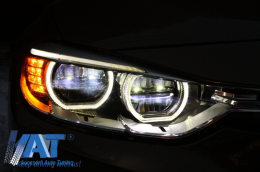 Faruri Full LED Angel Eyes compatibil cu BMW Seria 3 F30 F31 Sedan Touring (2011-up)-image-6002802