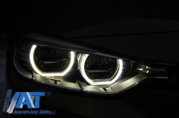 Faruri Full LED Angel Eyes compatibil cu BMW Seria 3 F30 F31 Sedan Touring (2011-up)-image-6002804