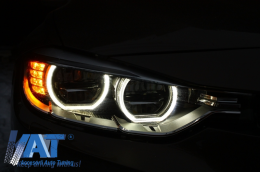 Faruri Full LED Angel Eyes compatibil cu BMW Seria 3 F30 F31 Sedan Touring (2011-up)-image-6002805