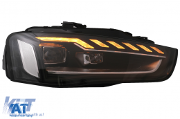 Faruri Full LED compatibil cu Audi A4 B8.5 Facelift  (2012-2015) Negru Semnal Dinamic A4 B9.5 Design-image-6088116