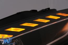 Faruri Full LED compatibil cu Audi A4 B8.5 Facelift  (2012-2015) Negru Semnal Dinamic A4 B9.5 Design-image-6088118