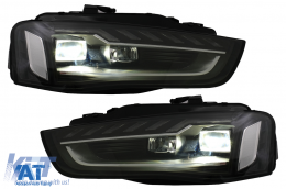 Faruri Full LED compatibil cu Audi A4 B8.5 Facelift  (2012-2015) Negru Semnal Dinamic A4 B9.5 Design-image-6088120