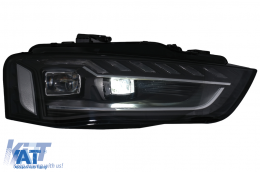 Faruri Full LED compatibil cu Audi A4 B8.5 Facelift  (2012-2015) Negru Semnal Dinamic A4 B9.5 Design-image-6088122