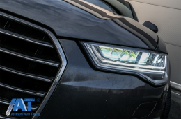 Faruri Full LED compatibil cu Audi A6 4G C7 (2011-2018) Facelift Matrix Design Semnalizare Dinamica Secventiala-image-6075253