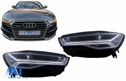 Faruri Full LED compatibil cu Audi A6 4G C7 (2011-2018) Facelift Matrix Design Semnalizare Dinamica Secventiala-image-6075303