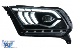 Faruri Full LED compatibil cu Ford Mustang V (2010-2014) cu Semnal Dinamic Secvential-image-6089469