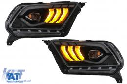 Faruri Full LED compatibil cu Ford Mustang V (2010-2014) cu Semnal Dinamic Secvential-image-6089477