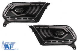 Faruri Full LED compatibil cu Ford Mustang V (2010-2014) cu Semnal Dinamic Secvential-image-6089484