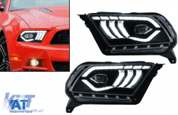 Faruri Full LED compatibil cu Ford Mustang V (2010-2014) cu Semnal Dinamic Secvential-image-6089678