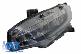 Faruri Full LED compatibil cu HONDA Civic Mk10 FC/FK (2016-Up) Sedan & Hatchback Semnalizare Dinamica-image-6032460