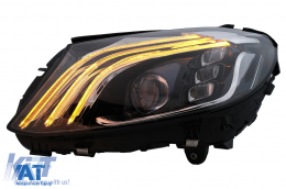 Faruri Full LED compatibil cu Mercedes C-Class W205 S205 (2014-2020) LHD W222 Design-image-6091833