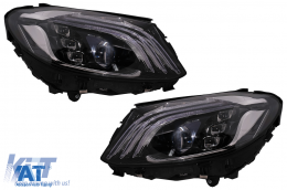 Faruri Full LED compatibil cu Mercedes C-Class W205 S205 (2014-2020) LHD W222 Design-image-6091838