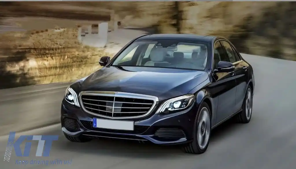 Faruri Full LED compatibil cu Mercedes C-Class W205 S205 (2014-2020) LHD W222 Design-image-6128839