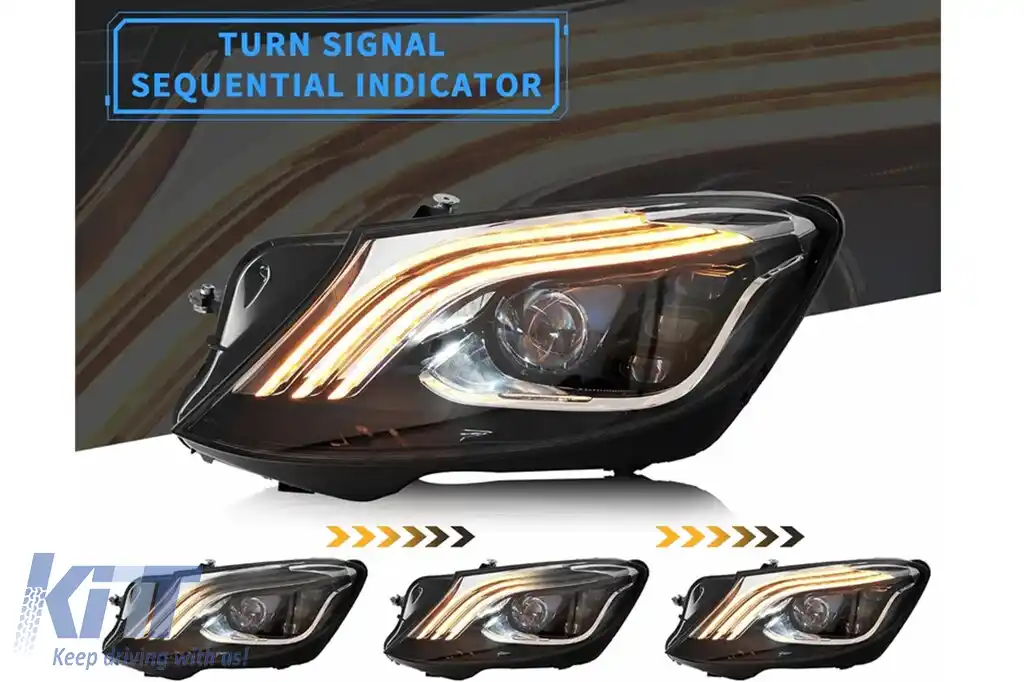 Faruri Full LED compatibil cu Mercedes S-Class W222 (2013-2017) Facelift Design Semnal Dinamic-image-6103512