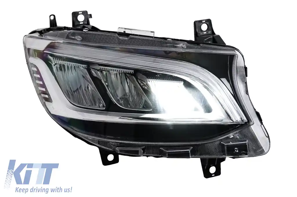 Faruri Full LED compatibil cu Mercedes Sprinter W907 Halogen (2019-2023) Negru-image-6211482