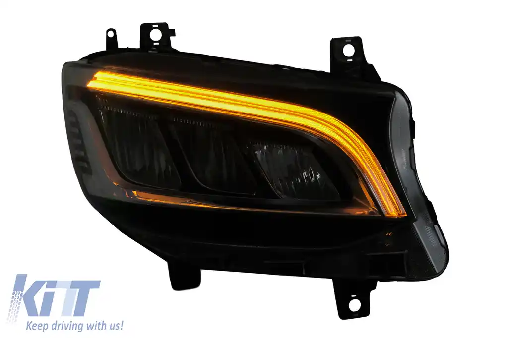 Faruri Full LED compatibil cu Mercedes Sprinter W907 Halogen (2019-2023) Negru-image-6211487