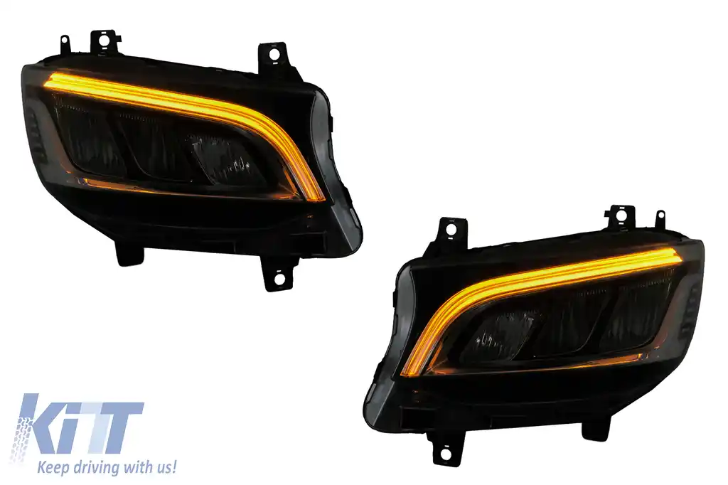 Faruri Full LED compatibil cu Mercedes Sprinter W907 Halogen (2019-2023) Negru-image-6211491
