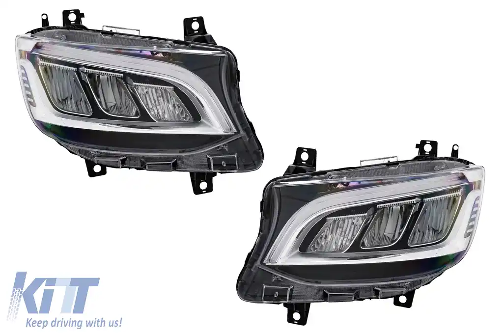Faruri Full LED compatibil cu Mercedes Sprinter W907 Halogen (2019-2023) Negru-image-6211495