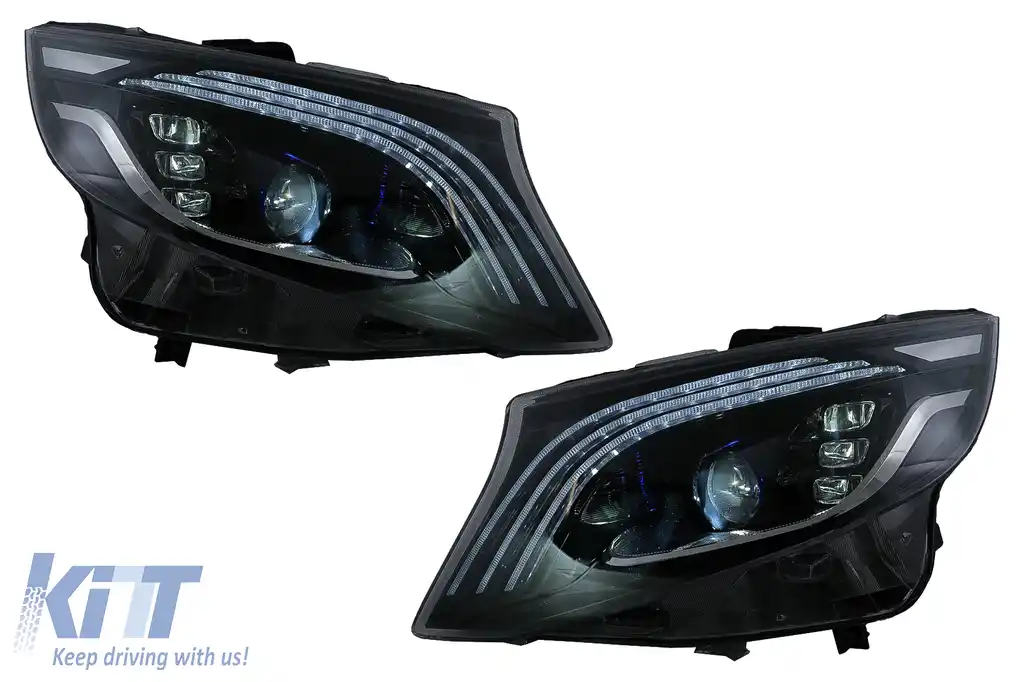 Faruri Full LED compatibil cu Mercedes V-Class W447 (2016-2020) Negru