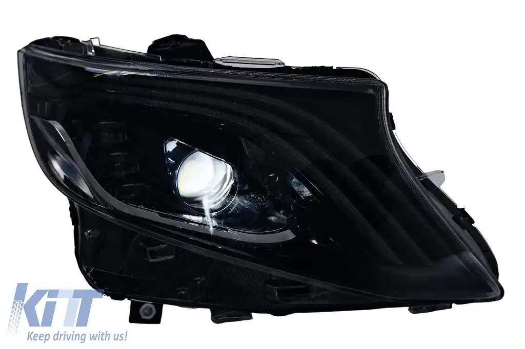 Faruri Full LED compatibil cu Mercedes V-Class Vito W447 (2014-2024) Negru Semnal Dinamic-image-6164815