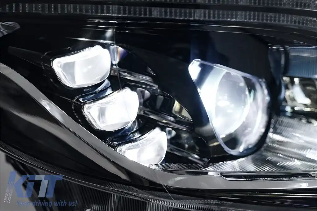 Faruri Full LED compatibil cu Mercedes V-Class Vito W447 (2014-2024) Negru Semnal Dinamic-image-6164823