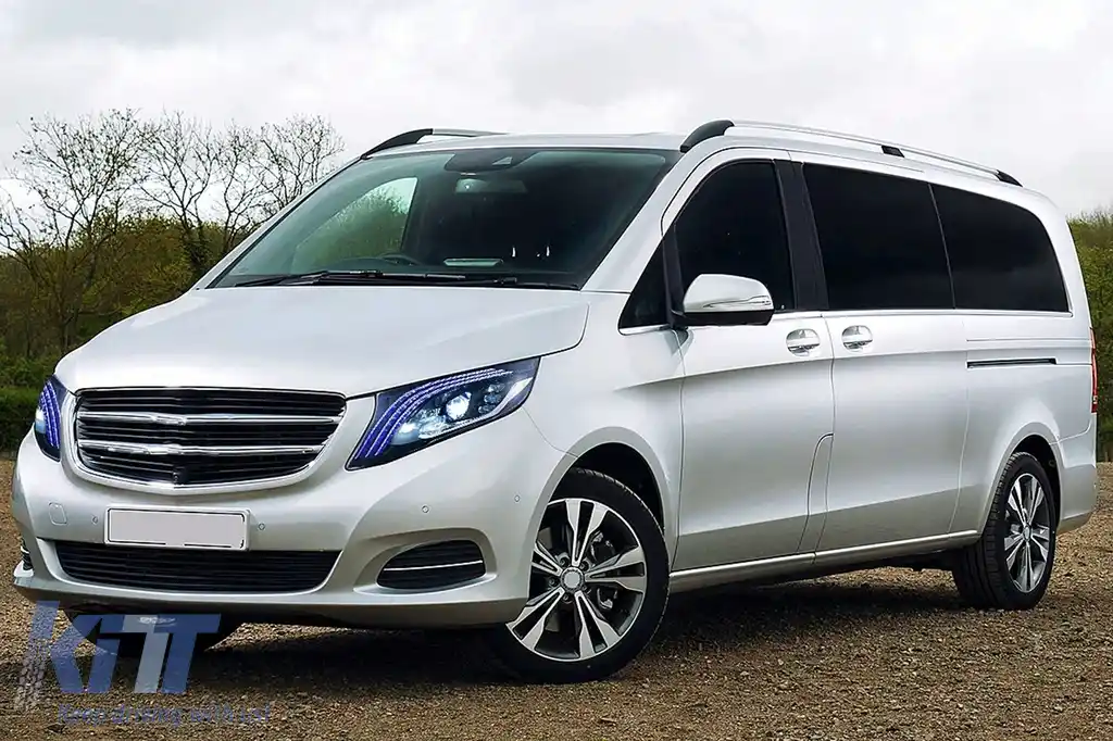 Faruri Full LED compatibil cu Mercedes V-Class Vito W447 (2014-2024) Negru Semnal Dinamic-image-6190294