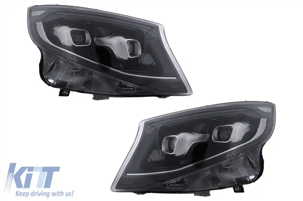 Faruri Full LED compatibil cu Mercedes V-Class W447 (2014-2023) Negru