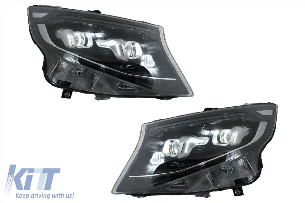 Faruri Full LED compatibil cu Mercedes V-Class W447 (2014-2023) Negru-image-6128118