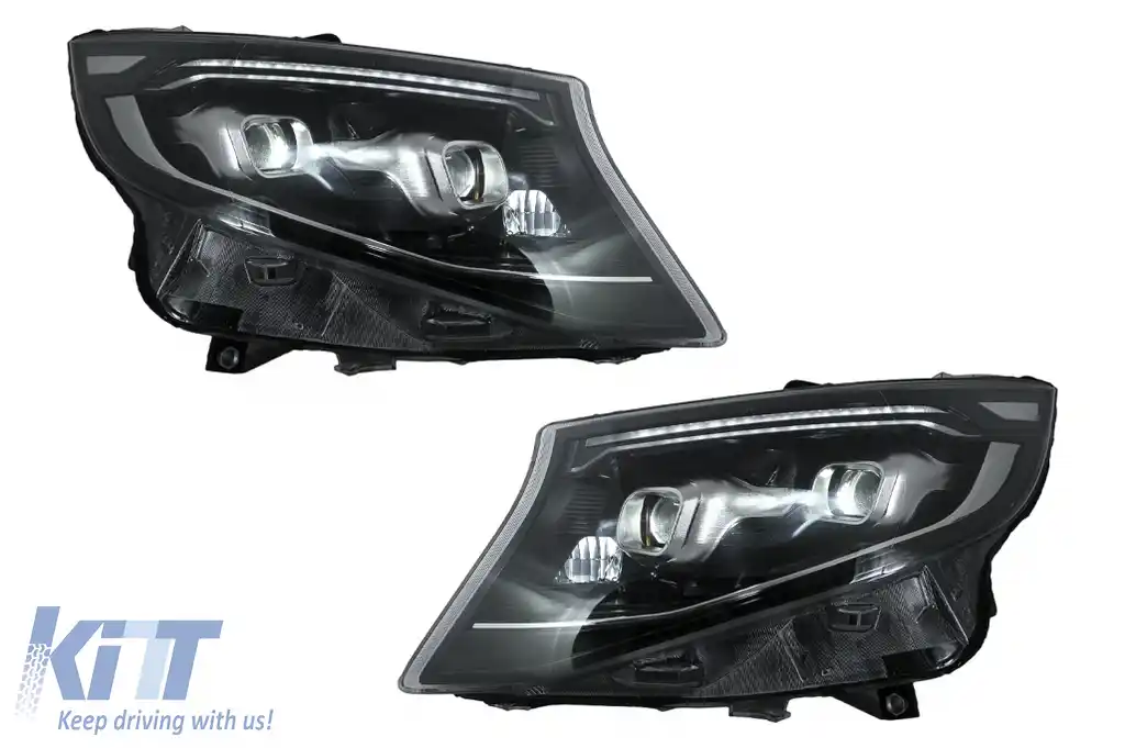 Faruri Full LED compatibil cu Mercedes V-Class W447 (2014-2023) Negru-image-6128121