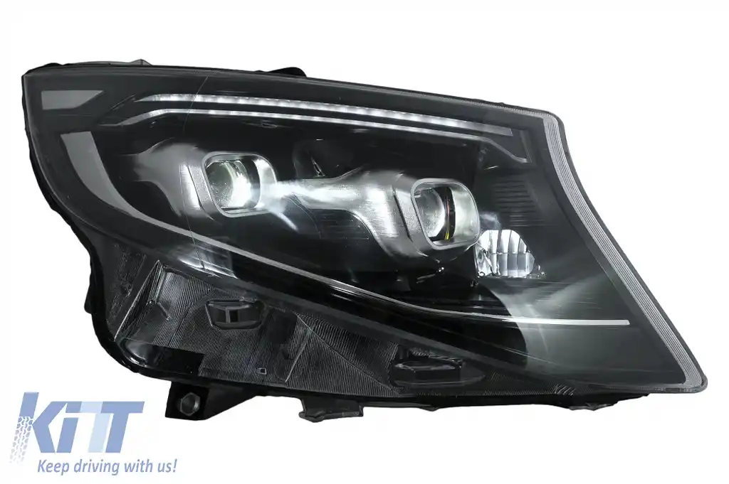 Faruri Full LED compatibil cu Mercedes V-Class W447 (2014-2023) Negru-image-6128122